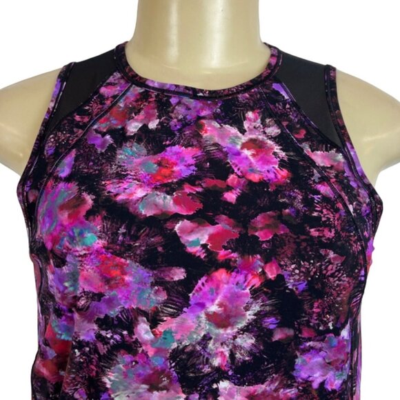 Lululemon Women's Black Purple Flower Training Sculpt Tank Shirt Sz 2 - NWT - Picture 5 of 8